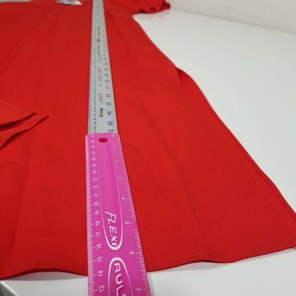 $495 NWT Alexander Wang Sz 2 Stretch Cold Shoulder Midi Dress Red Scarlet B1 - Picture 6 of 7